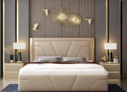 Schlafzimmer Bett Polster Design Möbel Luxus Doppel Beige Betten Modern